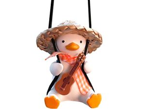 Swing Duck Car Hanging Ornament Cute Swing Duck Car Pendant Swing Duck Car Decoration Rearview Mirror Accessories Car Rearview Mirror Women Car Interior Accessories(Guitar hat Duck)