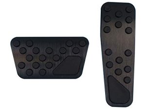 Hecotrax Aluminum Alloy Pedal Cover for Dodge Challenger Charger Chrysler 300 300C No Drilling Aluminum Brake and Accelerator Pedal Covers (Black)