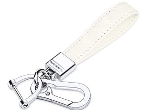 QBUC Genuine Leather Car Keychain