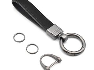 Car Fob Key Chain Genuine Leather Keychains Holder for Men and Women