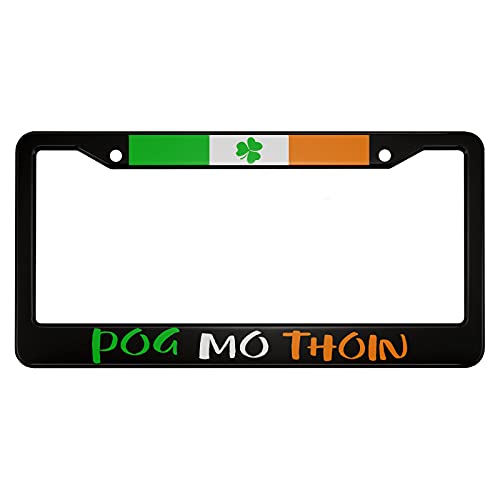 oFloral Ireland Flag Aluminum Alloy License Plate Frame Pog Mo Thoin Irish Shamrock Banner Clover Green Orange Applicable to US Standard Car Metal Car Tag Frame Cover Holder for Women Men(1 Pack) oFloral Ireland Flag Aluminum Alloy License Plate Frame Pog Mo Thoin Irish Shamrock Banner Clover Green Orange Applicable to US Standard Car Metal Car Tag Frame Cover Holder for Women Men(1 Pack)