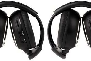 2 Pack of Two Channel Folding Universal Rear Entertainment System Infrared Headphones Wireless IR DVD Player Head Phones for in Car TV Video Audio Listening