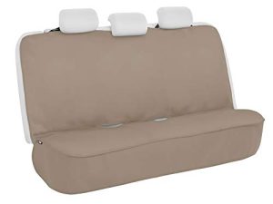 Motor Trend AquaShield Beige Waterproof Rear Bench Car Seat Cover – Padded Neoprene Back Seat Cover for Cars