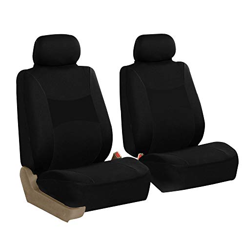 FH Group Car Seat Covers Front Set Black Cloth - Seat Covers for Low Back Car Seats with Removable Headrest FH Group Car Seat Covers Front Set Black Cloth - Seat Covers for Low Back Car Seats with Removable Headrest