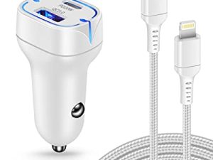 USB C Lightning Cord with 38W iPhone Car Charger for Apple 14 Pro Max 14Pro 13 12 11 10 SE X XR XS 8 7 6 6s Plus