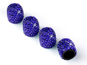JUSTTOP 4 Pack Handmade Crystal Rhinestone Car Tire Valve Stem Caps