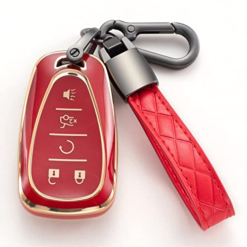 Saimui Compatible with Chevrolet Key Fob Cover with Keychain Full Protection Key Shell Case Compatible with Chevrolet 2017-2019 Chevy Malibu Camaro Cruze Traverse Sonic Volt Bolt Equinox-Red Saimui Compatible with Chevrolet Key Fob Cover with Keychain Full Protection Key Shell Case Compatible with Chevrolet 2017-2019 Chevy Malibu Camaro Cruze Traverse Sonic Volt Bolt Equinox-Red