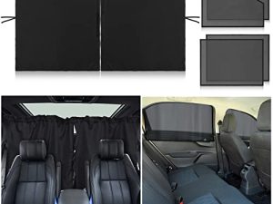5 Pieces Car Divider Curtain Sun Shade Car Window Shade Side Front Rear Sunshade Curtain for Car Privacy Curtain Window Magnetic Covers Side Automotive Window Sunshades for Truck Kids Sleeping (Black)