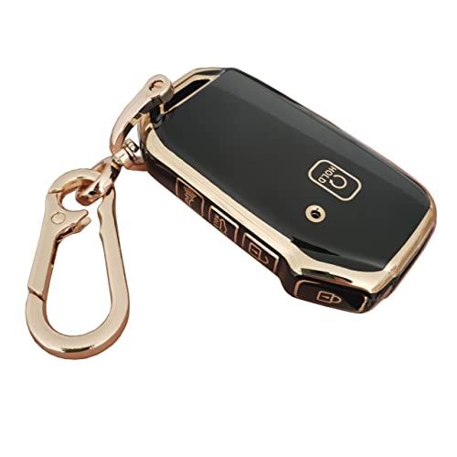 BINOWEN for Kia Key Fob Cover Keyless Remote Smart Key Shell with Keychain Fit for Kia Ceed Cerato Forte NIRO Seltos Sorento Soul Sportage Telluride (Black) BINOWEN for Kia Key Fob Cover Keyless Remote Smart Key Shell with Keychain Fit for Kia Ceed Cerato Forte NIRO Seltos Sorento Soul Sportage Telluride (Black)