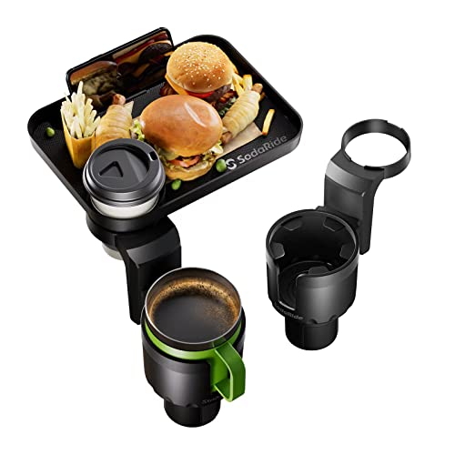 SodaRide Car Cup Holder Expander 2 Pack with Large Size Detachable Food Tray SodaRide Car Cup Holder Expander 2 Pack with Large Size Detachable Food Tray