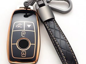 Compatible with Mercedes Benz Key Fob Cover with Keychain