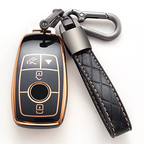 Compatible with Mercedes Benz Key Fob Cover with Keychain Compatible with Mercedes Benz Key Fob Cover with Keychain