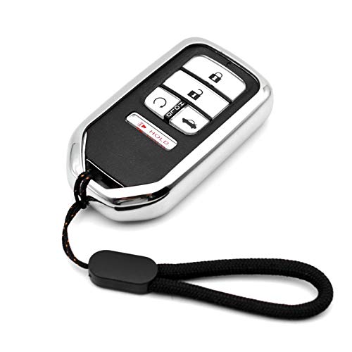 Fit for Honda Accord Civic Odyssey Passport Pilot Clarity Crosstour CRV CRZ Fit HR-V Insight Ridgeline Silver TPU Key Fob Cover Case Remote Holder Skin Protector Keyless Entry Sleeve Accessories Fit for Honda Accord Civic Odyssey Passport Pilot Clarity Crosstour CRV CRZ Fit HR-V Insight Ridgeline Silver TPU Key Fob Cover Case Remote Holder Skin Protector Keyless Entry Sleeve Accessories