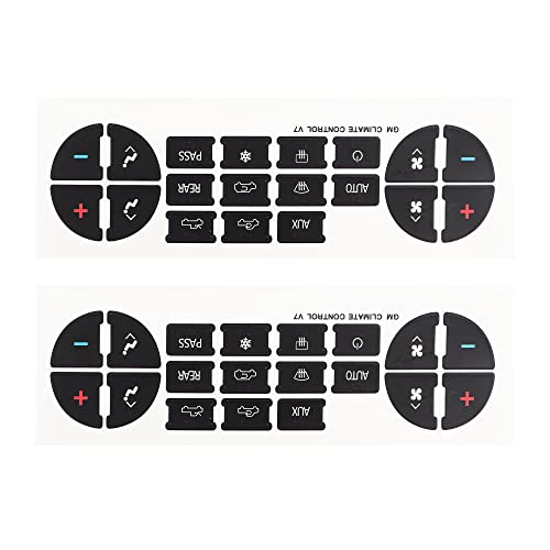 AC Dash Button Repair Kit Sticker for Chevy - Best for Fixing Ruined Faded A/C Control Buttons - Decal Replacement Fits Select 07-14 GM Vehicles & Radio Dash Buttons- Decal Replacement Stickers for SUV Truck Accessories(2 Sheets) AC Dash Button Repair Kit Sticker for Chevy - Best for Fixing Ruined Faded A/C Control Buttons - Decal Replacement Fits Select 07-14 GM Vehicles & Radio Dash Buttons- Decal Replacement Stickers for SUV Truck Accessories(2 Sheets)