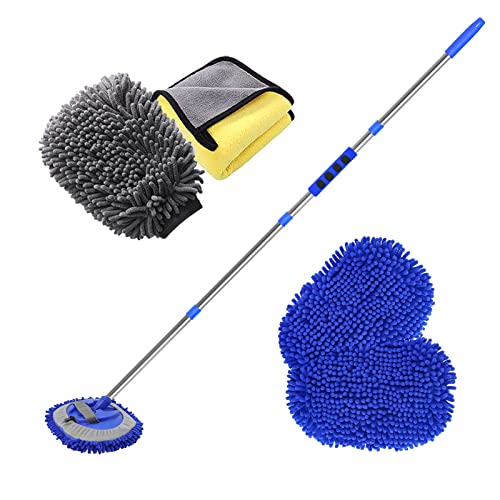 ANUINIT Car Wash Brush with Long Handle 62"/18" Microfiber Car Wash Brush ANUINIT Car Wash Brush with Long Handle 62"/18" Microfiber Car Wash Brush