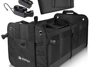 Starling's Car Trunk Organizer - Durable Storage SUV Cargo Organizer Adjustable (Black