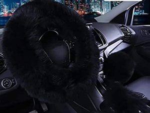 Vacallity 3 Pcs Fluffy Steering Wheel Covers