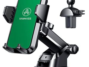 VANMASS [Upgraded] Cell Phone Holder Car [Anti-Slip Soft Silicone & Powerful Suction] Dashboard Windshield Universal Phone Car Mount