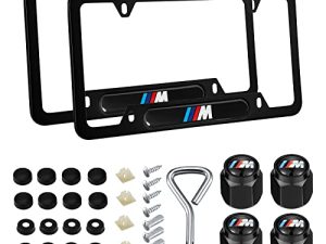 DEWEST 2PCS Black License Plate Frames for BMW-M
