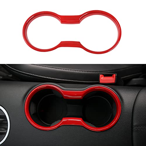 RT-TCZ Cup Holder Cover Frame Trim Interior Accessories for Ford Mustang 2015-2022 (Red) RT-TCZ Cup Holder Cover Frame Trim Interior Accessories for Ford Mustang 2015-2022 (Red)