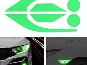 TOMALL 3 Pair Vinyl Smoke Tint Fog Light Headlight Side Marker Light Film for Honda Civic 2016-2021 Fender Turn Signal Light Stickers Self Adhesive Decals Car Vinyl Smoke Stickers Decoration (Green)