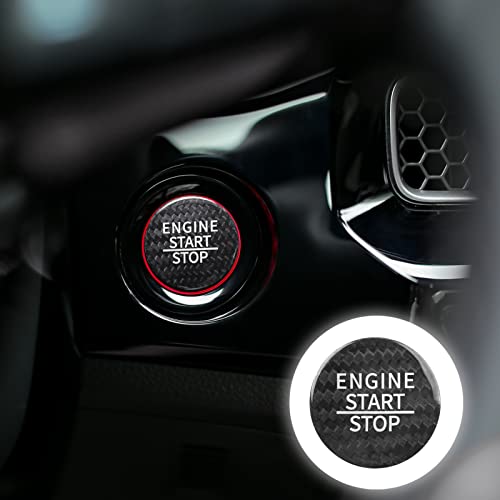 CKE Real Carbon Fiber for Honda Civic Accord CR-V Accessories Sporty Car Engine Start Stop Button Cover Trims Key Lgnition Key Ring Interior Decoration Sticker - Black CKE Real Carbon Fiber for Honda Civic Accord CR-V Accessories Sporty Car Engine Start Stop Button Cover Trims Key Lgnition Key Ring Interior Decoration Sticker - Black
