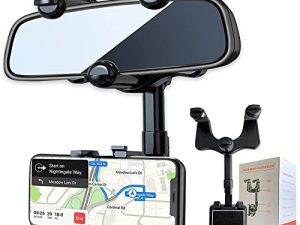 GAXLAKO 2022 Rotatable and Retractable Car Phone Holder -【New Version】 Multifunctional Car Rearview Mirror Phone Holder