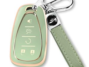 QBUC for Chevy Key Fob Cover for Chevrolet Equinox Malibu Traverse Blazer Camaro Impala Cruze Volt Bolt Sonic Trax Tahoe
