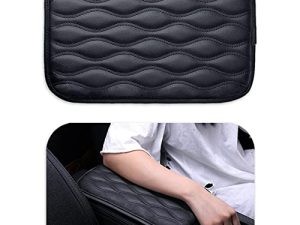 ESKONKE Auto Center Console Pad Car Armrest Cover PU Leather Cushion Waterproof Car Armrest Seat Box Protector Interior Decoration Accessories (Leather)