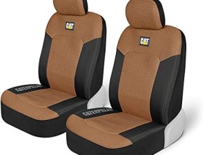 Caterpillar MeshFlex Automotive Seat Covers for Cars Trucks and SUVs (Set of 2) – Beige Car Seat Covers for Front Seats