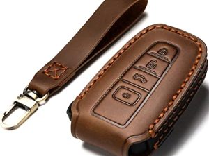 ZiHafate Dedicated Car Key Fob Cover Case Suit for Keyless Distant Control (an-Brown)