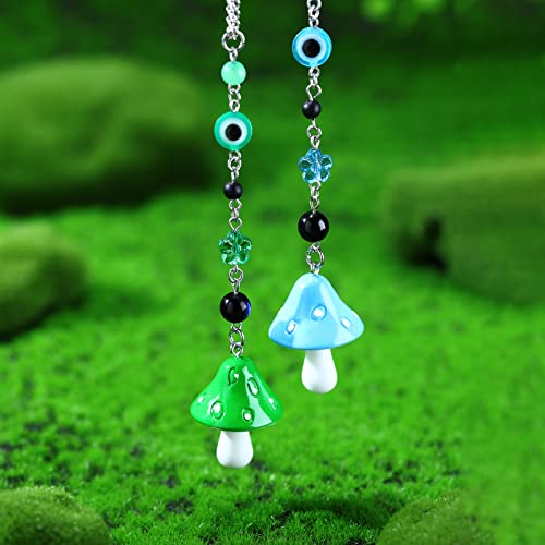 Yulejo 2 Pcs Mushroom Car Hanging Ornament Evil Eye Rear View Mirror Accessories Lucky Rearview Mirror Charms Resin Mushroom Pendant Cute Rear View Mirror Decoration Vehicle Home Door(Blue Yulejo 2 Pcs Mushroom Car Hanging Ornament Evil Eye Rear View Mirror Accessories Lucky Rearview Mirror Charms Resin Mushroom Pendant Cute Rear View Mirror Decoration Vehicle Home Door(Blue
