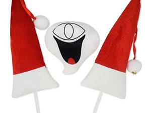 Kovot Santa Car Decoration Set: Includes Santa Hats for The Windows and Beard for The Nose