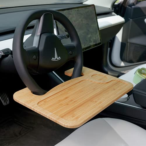 HEYTRIP Bamboo Double-Sided Steering Wheel Tray with Storage Bag HEYTRIP Bamboo Double-Sided Steering Wheel Tray with Storage Bag
