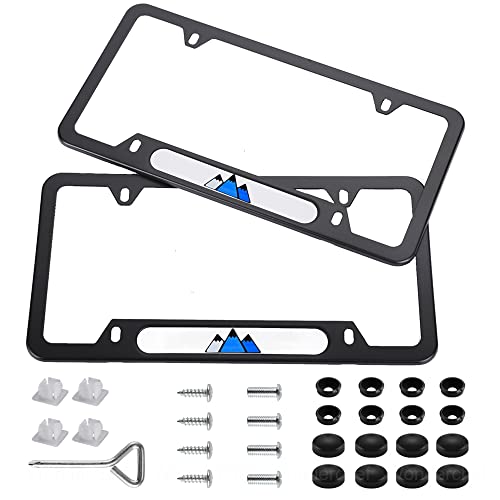 Beiyashopp 2 Pack Tri-Color 3 Color Sport License Plate Cover Frames Holder with Screw Caps for Toyota Tacoma 4Runner Tundra Rav4 Highlander-Stainless Steel (White-Blue-Dark Blue ∆∆∆) Beiyashopp 2 Pack Tri-Color 3 Color Sport License Plate Cover Frames Holder with Screw Caps for Toyota Tacoma 4Runner Tundra Rav4 Highlander-Stainless Steel (White-Blue-Dark Blue ∆∆∆)
