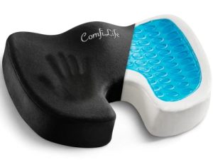 ComfiLife Gel Enhanced Seat Cushion - Non-Slip Orthopedic Gel & Memory Foam Coccyx Cushion for Tailbone Pain - Office Chair Car Seat Cushion - Sciatica & Back Pain Relief (Black)