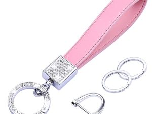 Wisdompro Bling Leather Car Keychain