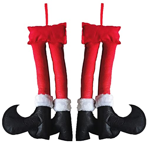 GCARTOUR Christmas Car Auto Costume Decoration Santa Claus Elf Legs Plush Stuffed Feet Sticking Out of Trunk or Stuck in Christmas Tree Decor (Santa 2PACK) GCARTOUR Christmas Car Auto Costume Decoration Santa Claus Elf Legs Plush Stuffed Feet Sticking Out of Trunk or Stuck in Christmas Tree Decor (Santa 2PACK)