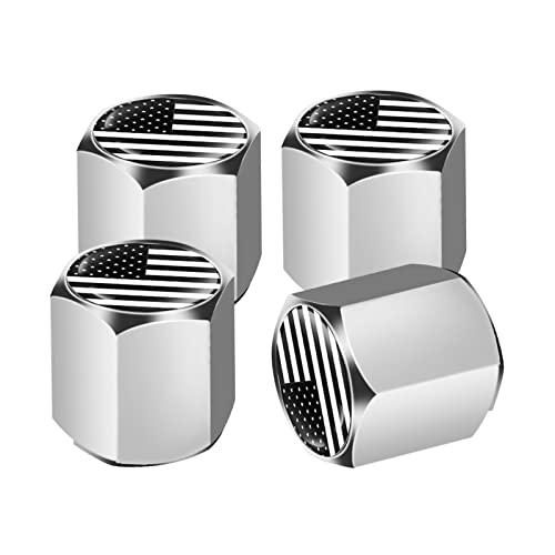 Ajxn 4 PCS B&W American Flag Car Wheel Tire Valve Stem Caps Airtight Dust Proof Covers Universal Tire Air Valve Caps for Cars Ajxn 4 PCS B&W American Flag Car Wheel Tire Valve Stem Caps Airtight Dust Proof Covers Universal Tire Air Valve Caps for Cars