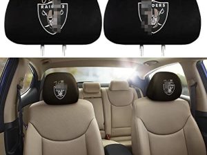 WOKEZ 2 Pack Car Seat Head Rest Covers for Raiders