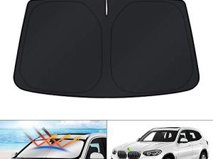 KUST Custom Fit Windshield Sun Shade for 2018-2023 BMW X3 Window Shade Sun Visor Protector Foldable Sunshade Blocks UV Rays Keep Your Car Cooler