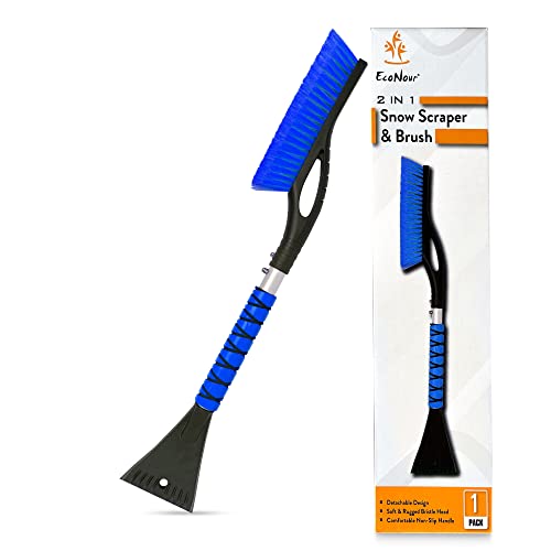 EcoNour 27" Aluminum Car Snow Scraper and Brush | Weaved Bristle Head with Metal Body Ice Scraper for Car Windshield | Tough Show Shovel with Ergonomic Foam Grip Winter Accessory EcoNour 27" Aluminum Car Snow Scraper and Brush | Weaved Bristle Head with Metal Body Ice Scraper for Car Windshield | Tough Show Shovel with Ergonomic Foam Grip Winter Accessory