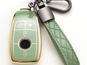 Compatible with Mercedes Benz Key Fob Cover with Keychain