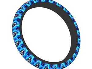 Anime Dra-gon B-all Z Go-ku Super Saiyan Blue Steering Wheel Cover 3D printing cool Universal 15 Inch Interesting Cartoons Breathable Anti Slip Stretch Steering Wheel Covers Car Protector Accessories