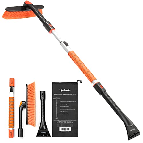 AstroAI 47.2" Ice Scraper and Extendable Snow Brush for Car Windshield with Foam Grip and 360° Pivoting Brush Head for Christmas Car Auto Truck SUV(Orange) AstroAI 47.2" Ice Scraper and Extendable Snow Brush for Car Windshield with Foam Grip and 360° Pivoting Brush Head for Christmas Car Auto Truck SUV(Orange)