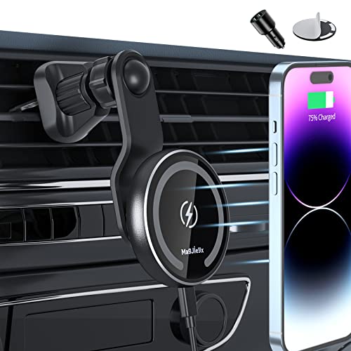 Magnetic Wireless Car Charger Auto-Alignment for Magsafe Mount iPhone 14/12/13 Mini Magnetic Wireless Car Charger Auto-Alignment for Magsafe Mount iPhone 14/12/13 Mini