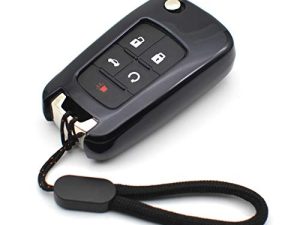 Compatible with Chevy Chevrolet Equinox Encore Camaro Cruze Malibu Impala Buick Regal Lacrosse GMC Terrain Black TPU Key Fob Cover Case Remote Holder Skin Protector Keyless Entry Sleeve Accessories