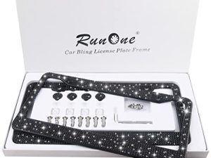 Black Rhinestone License Plate Frame