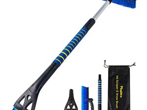 Moyidea 36" Extendable Ice Scraper Snow Brush Detachable Snow Removal Tool with Ergonomic Foam Grip for Car SUV Truck