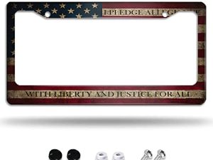 American Flag Patriotic Pledge of Allegiance License Plate Frame